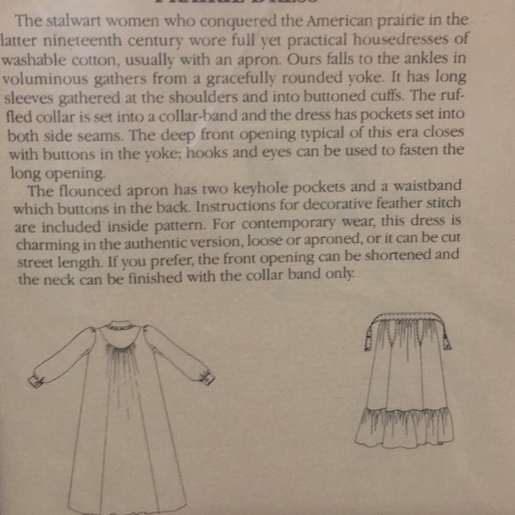 Sewing Pattern ~ Folkwear Prairie Dress - Picture 4 of 4